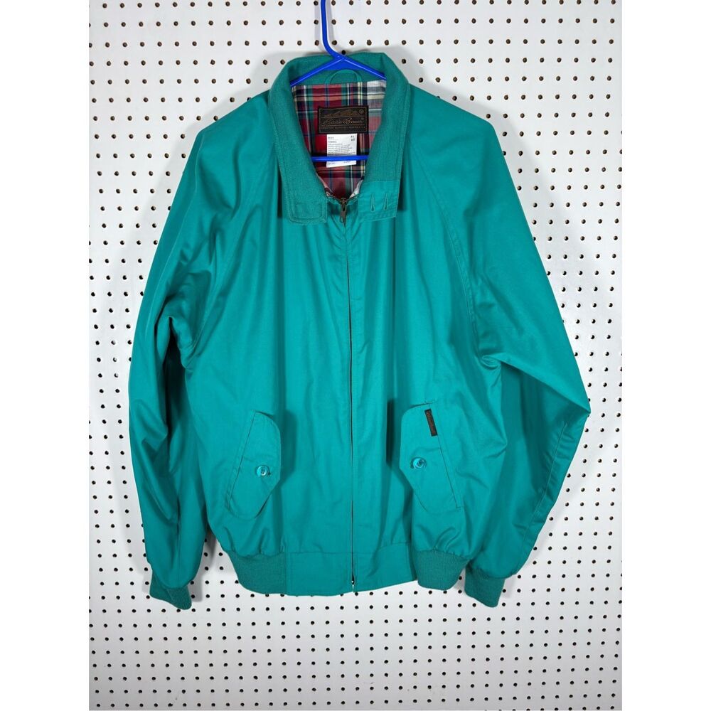 Eddie Bauer Vintage Harrington Jacket Plaid Lining Mens size XL